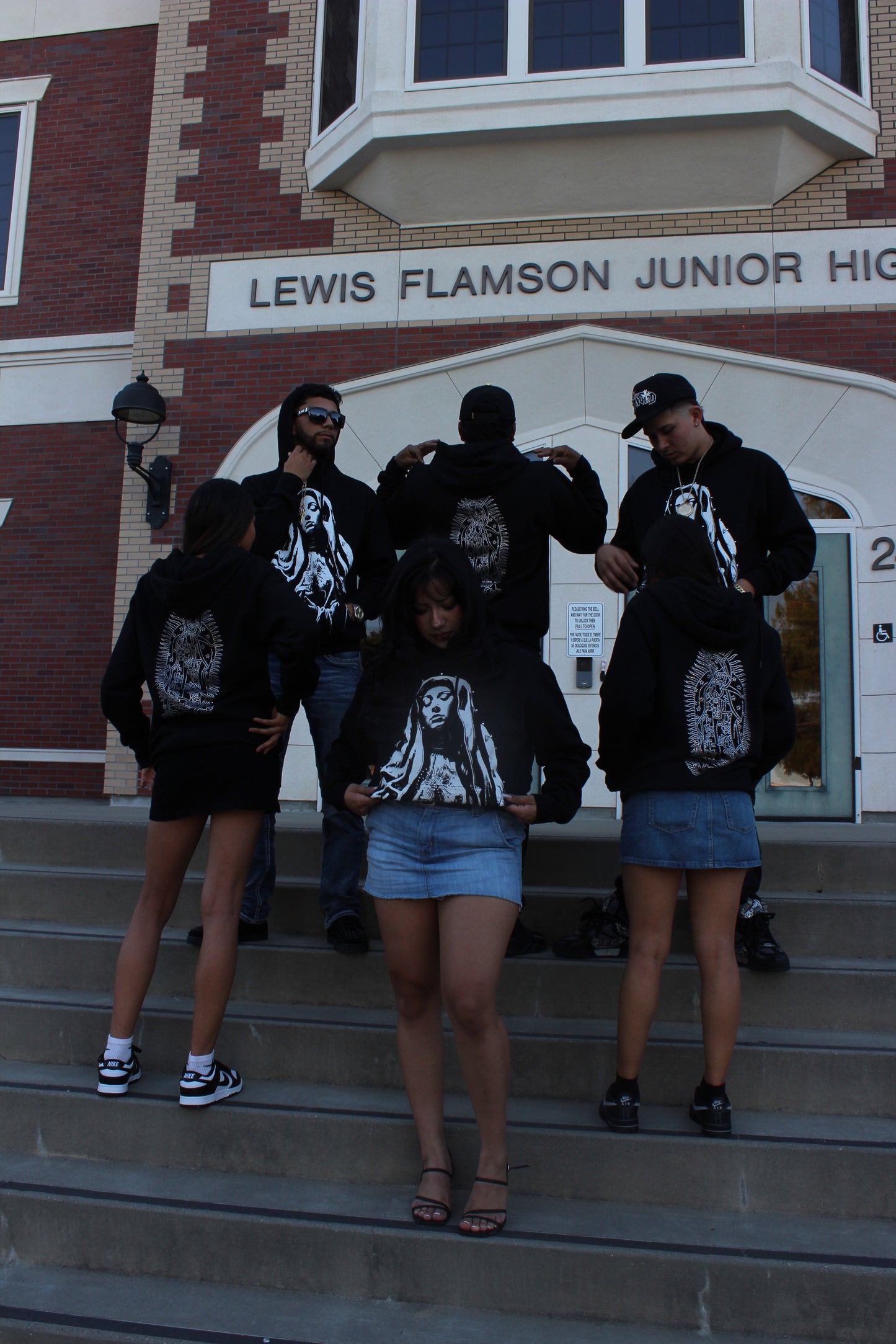 MD Virgencita rhinestone Zip-up hoodie