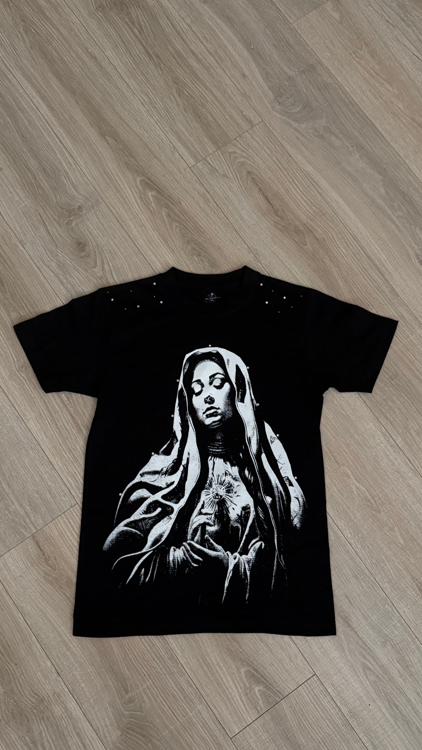 (Colorways) VIRGEN MARY RHINESTONE TEE SHIRT