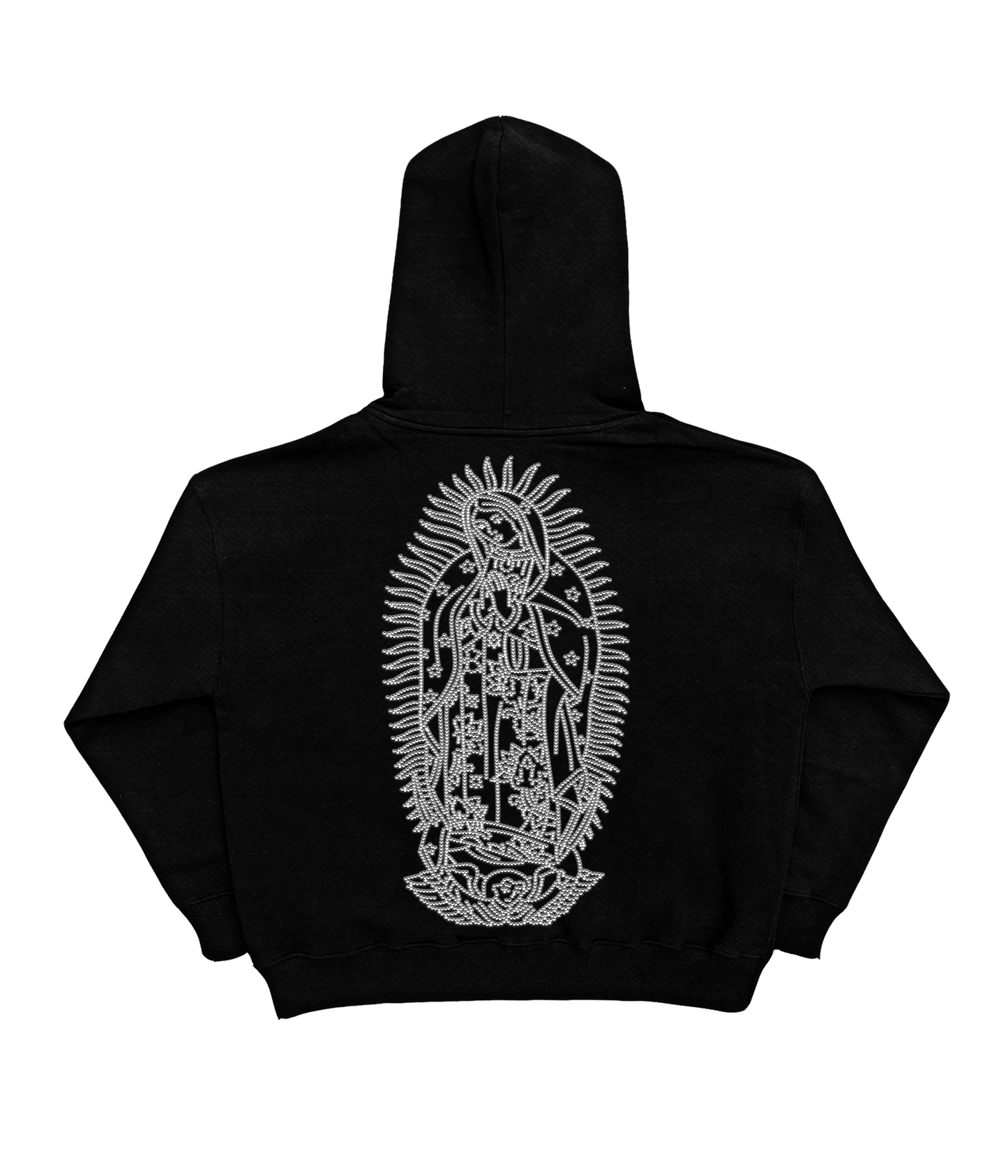 MD Virgencita rhinestone Zip-up hoodie